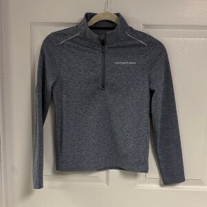 Vineyard Vines Kids Heathered Navy Quarter-Zip Pullover